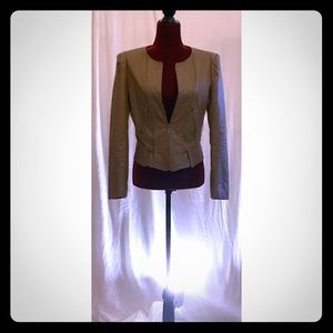 Tailored Tan Faux Leather Jacket